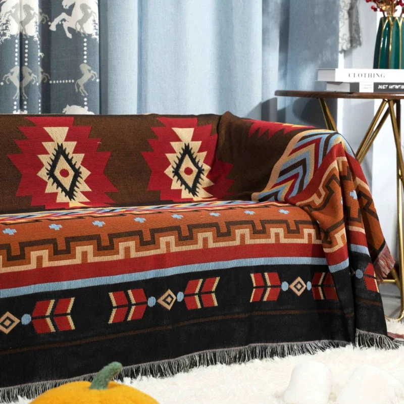 

Travel Camping Blanket Moistureproof Mat Living Room Jacquard Tapestry Sofa Towel Multifunctional Rug Home Decor Thread Blanket