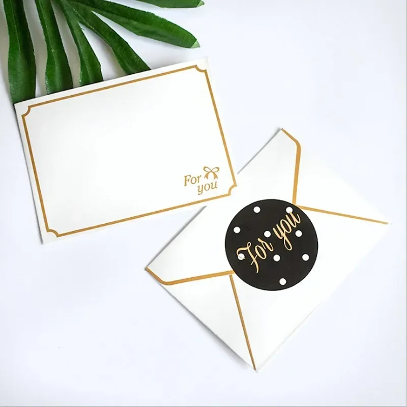 10pcs Vintage White Bronzing Blank Pearl Paper Envelopes Wedding Party Invitation Envelope Greeting Cards Gift Thank You Cards