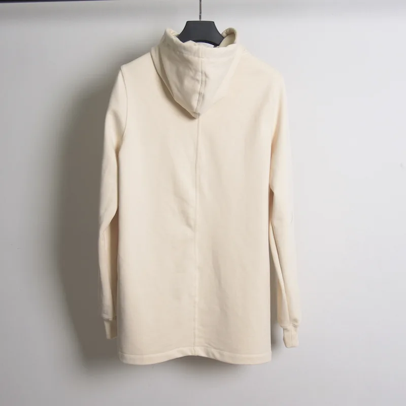 RO Ivory White Hooded Sweatshirt Men's Loose Top Street Shot Autumn and Winter Casual Jacket Long Sleeved Hoodies Sweatshirts