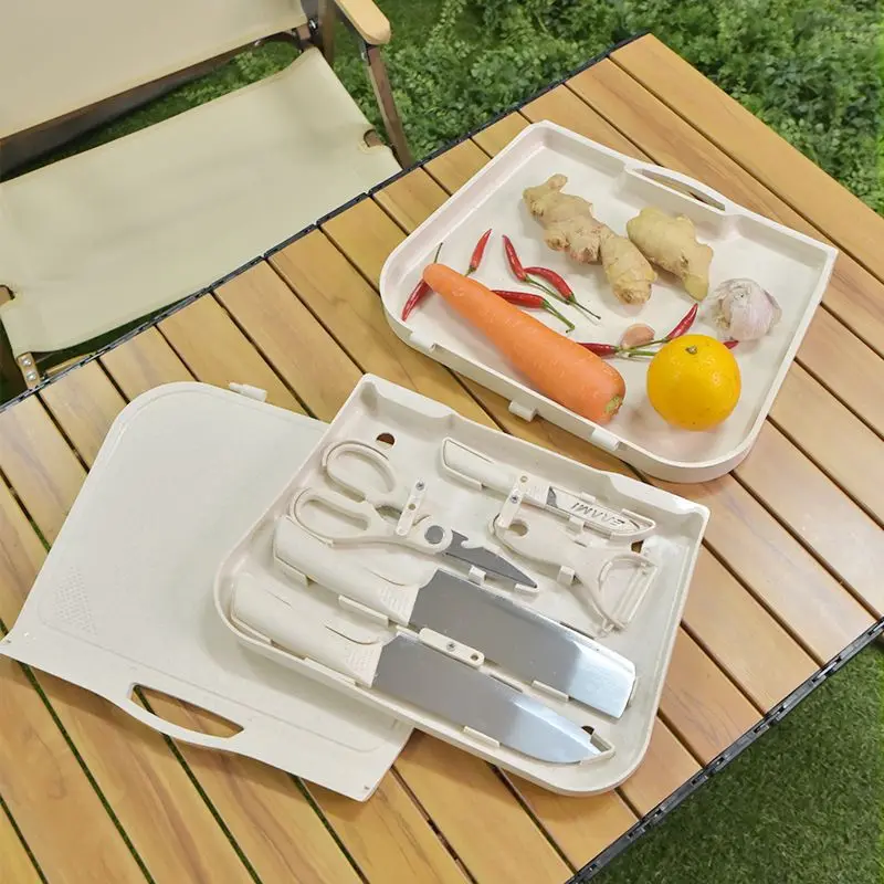 

Eight Piece Set of Cutting Tools Outdoor Kitchenware Portable Set Vegetable Peeler Camping and Picnic Supplies