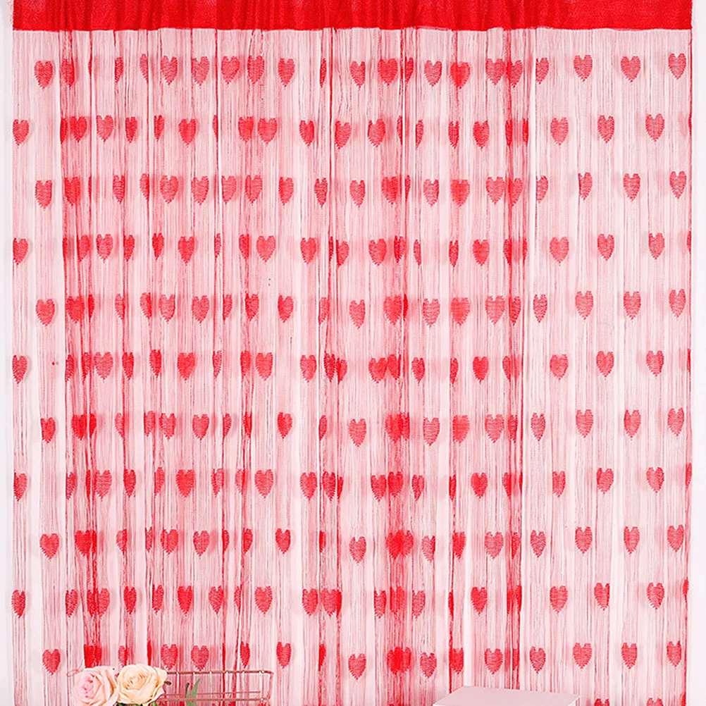 

2Pcs Curtains Glossy Heart Pattern Party Curtain for Door Backdrop Window Wall Wedding Decoration Use Party Curtain