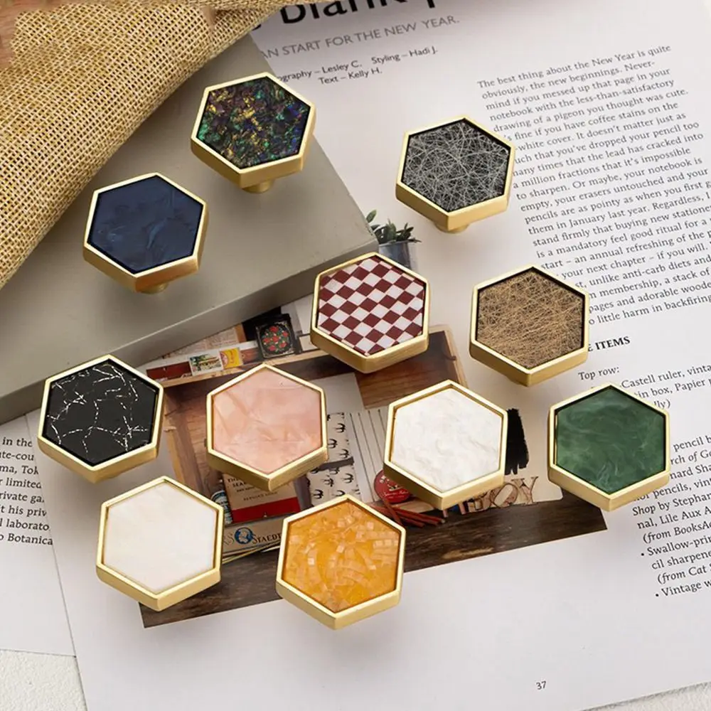 Creativity Single Hole Cabinet Knob Hexagonal Nordic Modern Door Pull Handles Colorful Zinc alloy Drawer Knobs Dresser