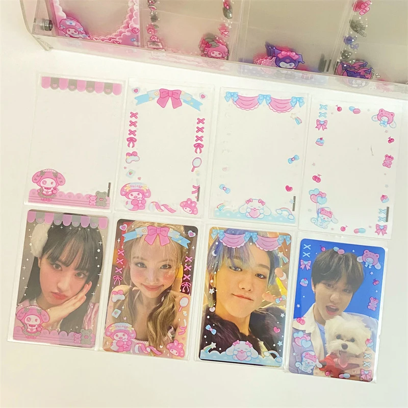 20pcs/pack Cute Japanese Cartoon Kpop Photo Card Holder Idol Laser Photo Protective Display Sleeves Kawaii Stationery Kids Gift