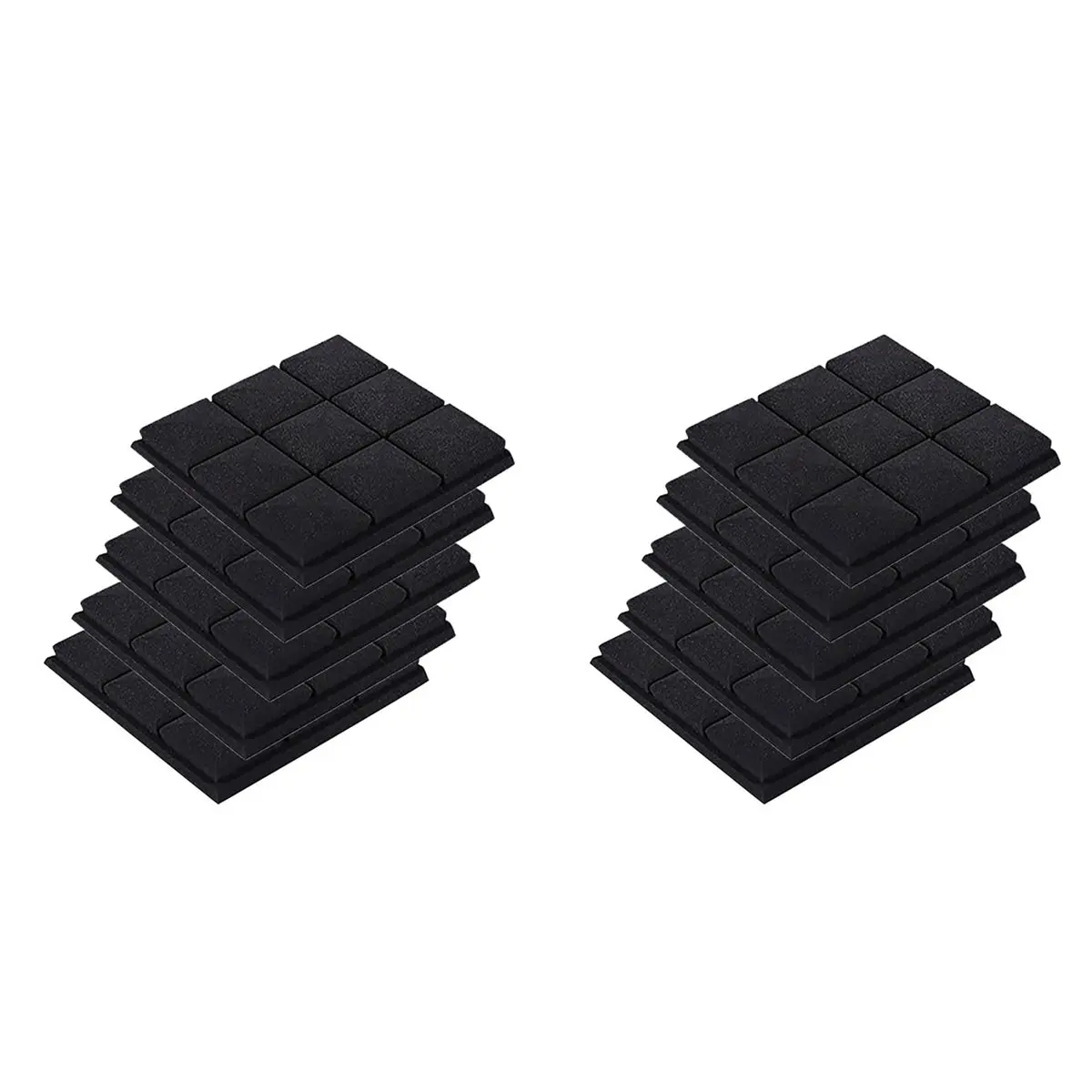 【VALUE MONEY】Paneles de espuma acústica, paquete de 10 baldosas de cuña de estudio de setas de 30 x 30 x 5 cm, paneles de sonido, paneles de espuma a prueba de sonido, negro