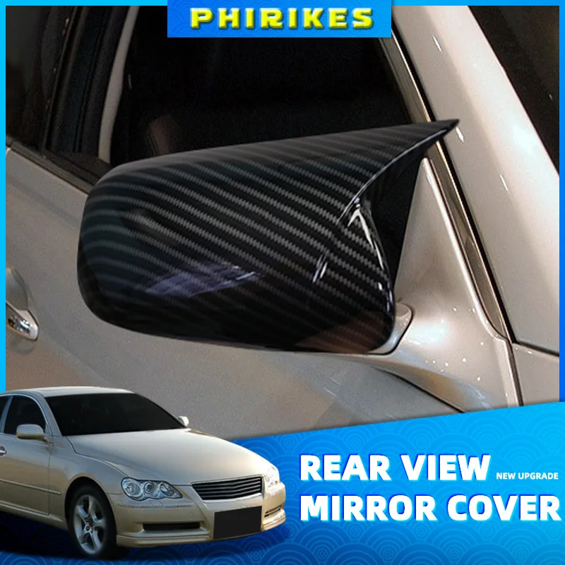 

Side Door Mirror Housing Cover Rearview Without Turn Signal Lamp For Toyota Mark X Reiz 2005-2007 Mirror Caps