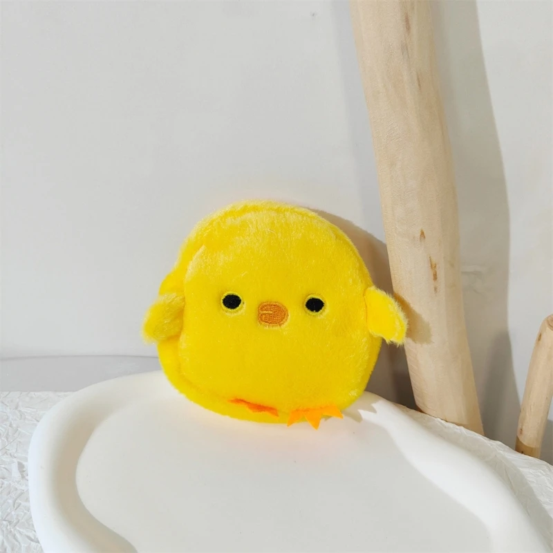 Stylish Yellow Chicken Change Holder Versatile Coin Purse Lint Earphone Case for School Office and Travel