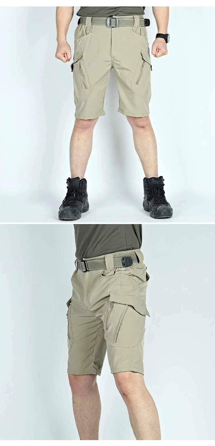 TRVLWEGO Herren Taktische Cargo-Shorts Schnelltrocknende Wander- und Arbeitshosen mit Mehreren Taschen Freizeit-Reise-Anglerhosen – Detail 3