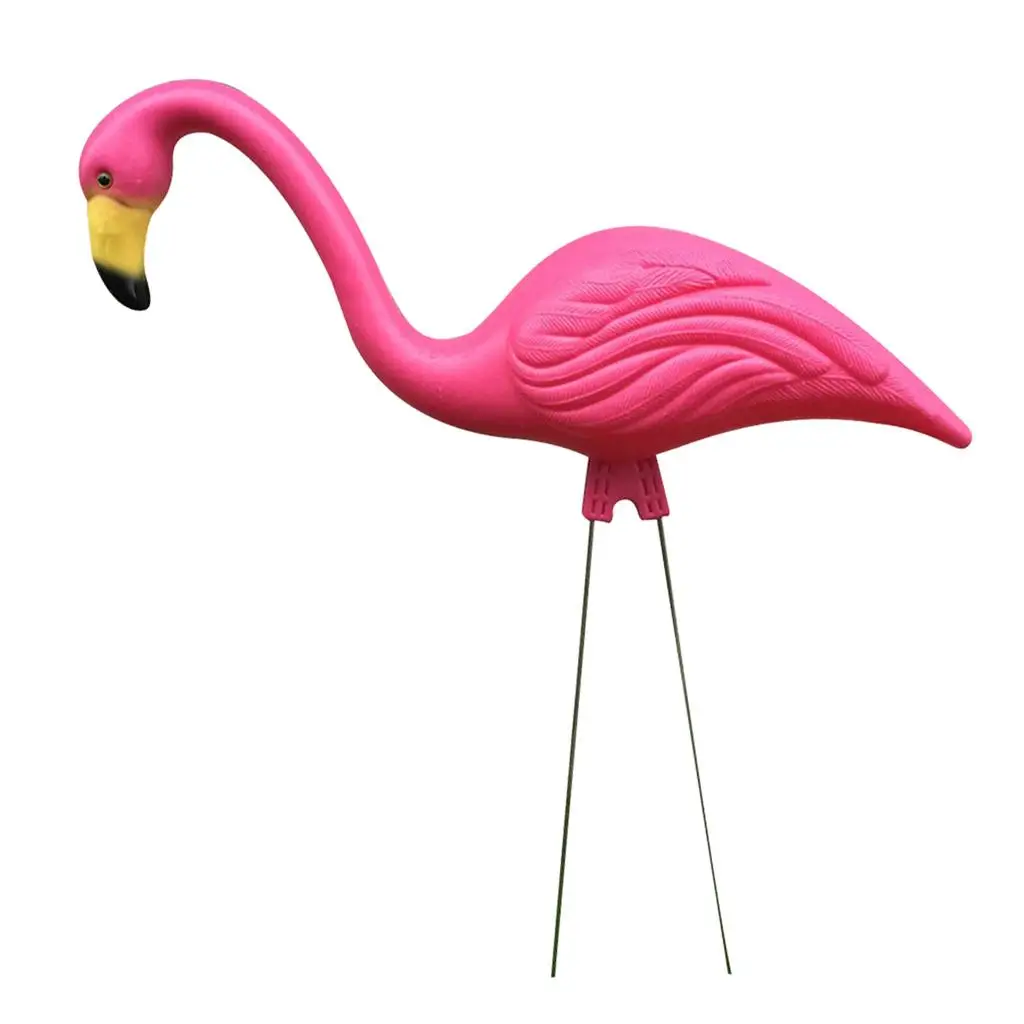 Flamingo Lawn Decor Craft Pink Plastic Figurines Outdoor Garden Fairy Ornaments for Backyard Pool Landscape Collectibles