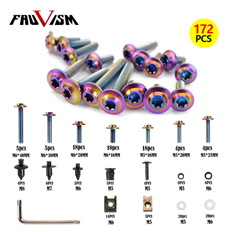 Motorcycle Stainless Steel Fairing Bolts Screws Kit Nut Clips for Suzuki Hayabusa  650 250 1000XT 1000 XT GSX  Bandit 600