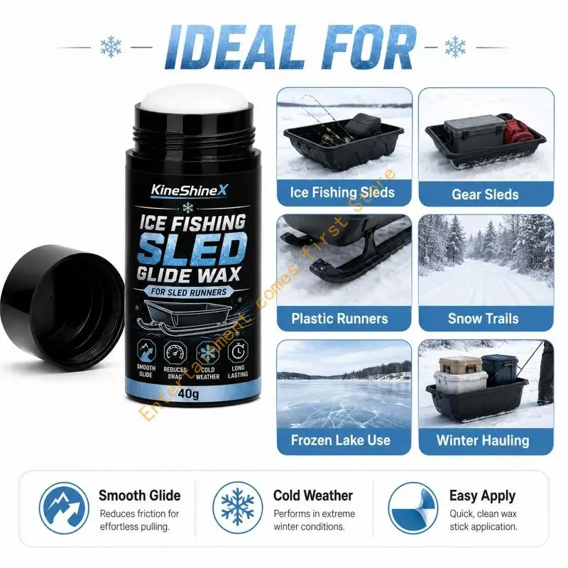 Rub on Snowboard Wax for Preparing Ice Fishing Transport Gear 55KD