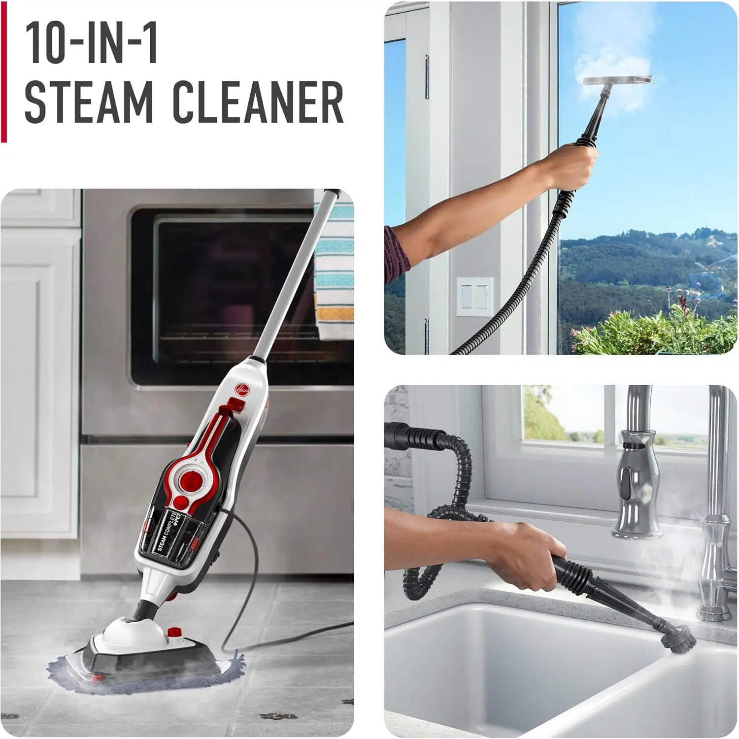 Hoover Steam Complete Pet Steam Mop, with Multi-Purpose Cleaning Tools, for Tile and Hard Floor, Removable Handheld Steamer