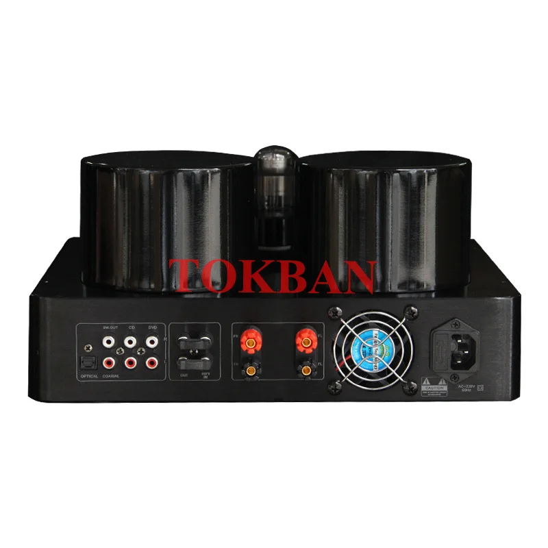 Tokban AV889 200w*2 6u1 6a2 Vacuum Tube Amplifier High Power Bluetooth 5.0 Vu Meter Support Fiber Coaxial Input HIFI Audio Amp