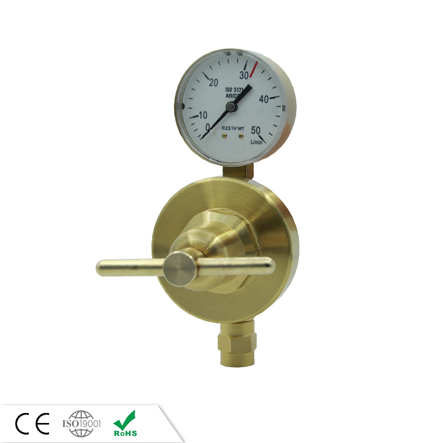 DEM SR0770P Medium Duty High Pressure Brass Single Gauge Pipe Line Gas Pressure Regulator