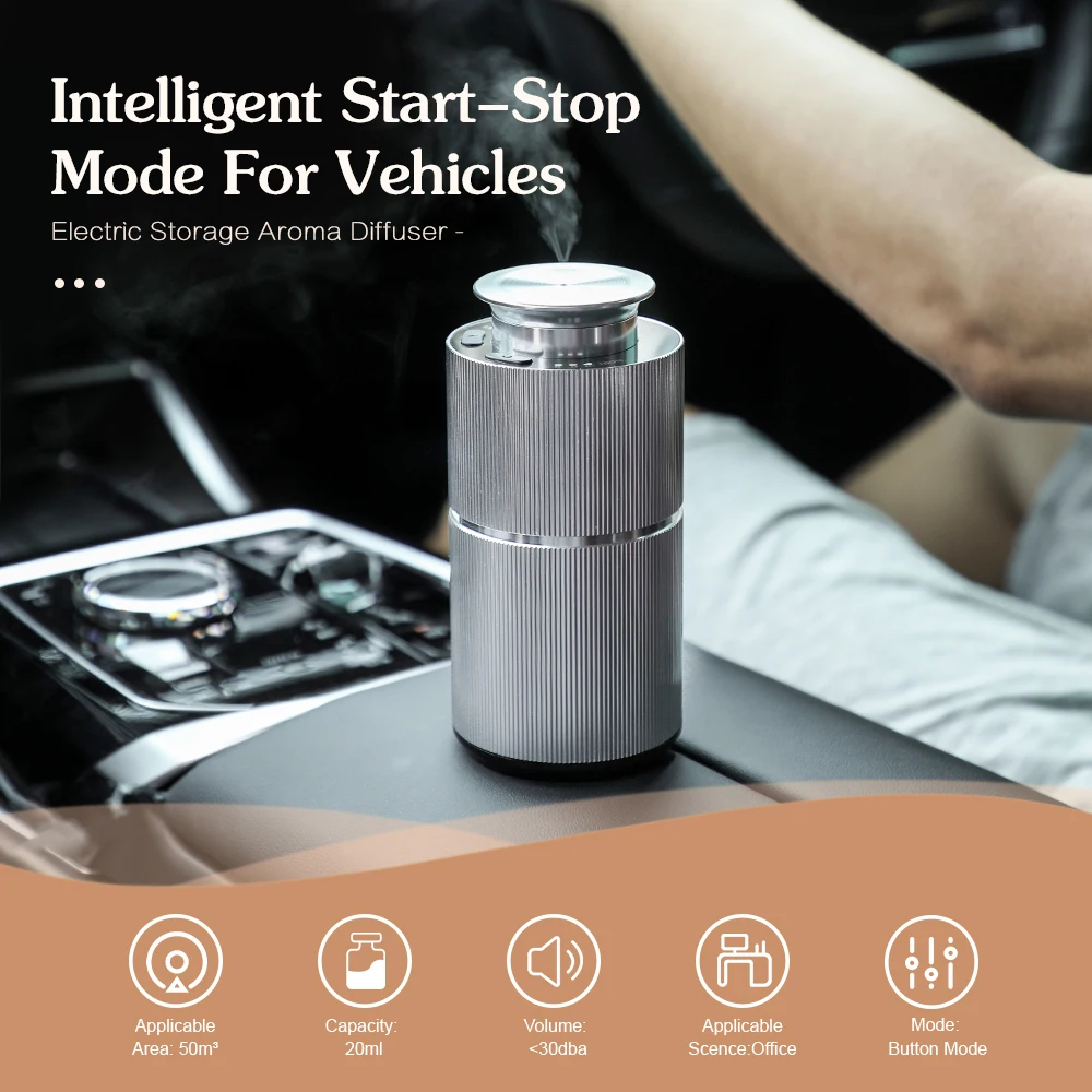 Domowy dyfuzor samochodowy Dystrybutor zapachów perfum Aromat powietrza Materiał ze stopu aluminium Do użytku biurowego Pojemność 20 ml Inteligentna płytka PCB Laid Flat
