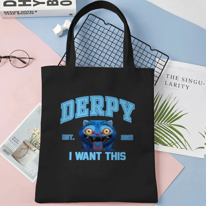 Kpop Demon Hunter bolso de lona mujeres niñas Simple de gran capacidad Demon Hunters bolso de hombro bolso de mano reutilizable - Image 4