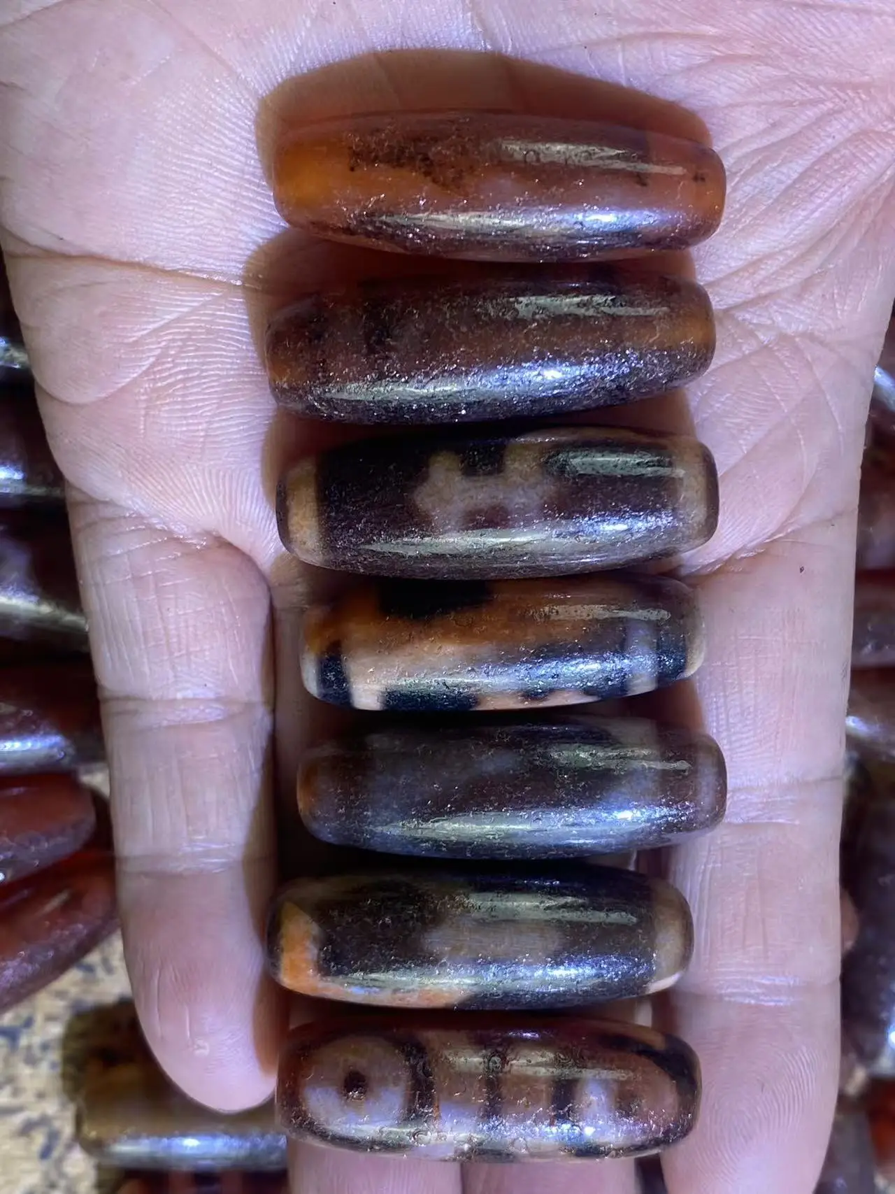 50pcs/lot Special discount slightly flawed grade Taiwanese craftsmanship low price weathered patina agate Dzi bead wholesale