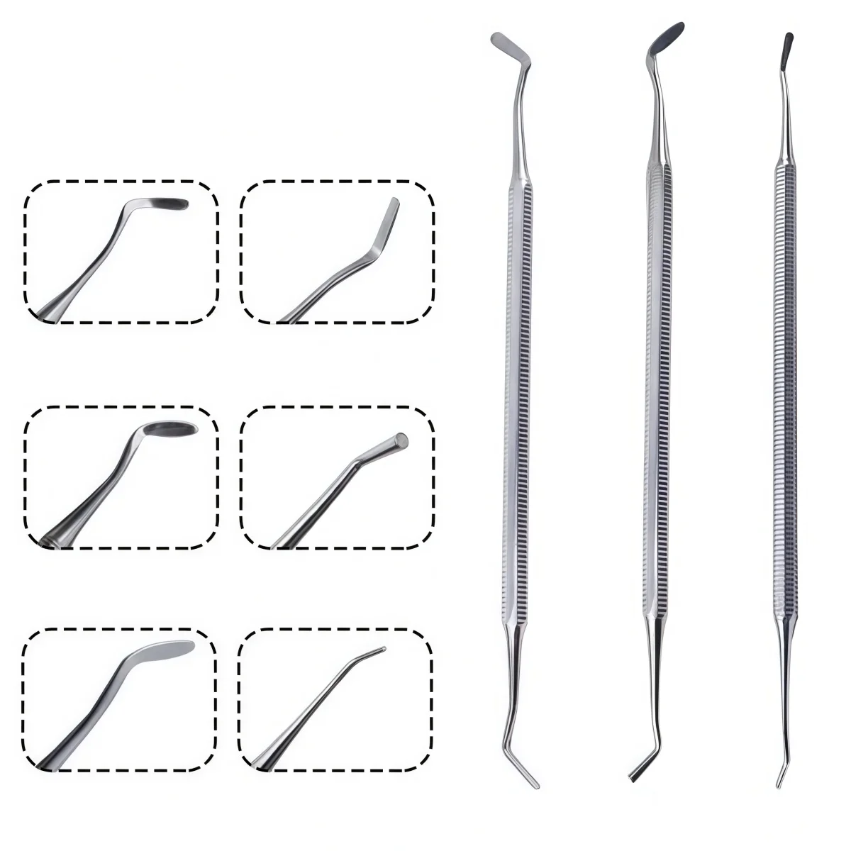 1pc Dental Filling Tool Restoration Spatula Double Ends Stainless Steel Composite Filling Resin Instruments Tools