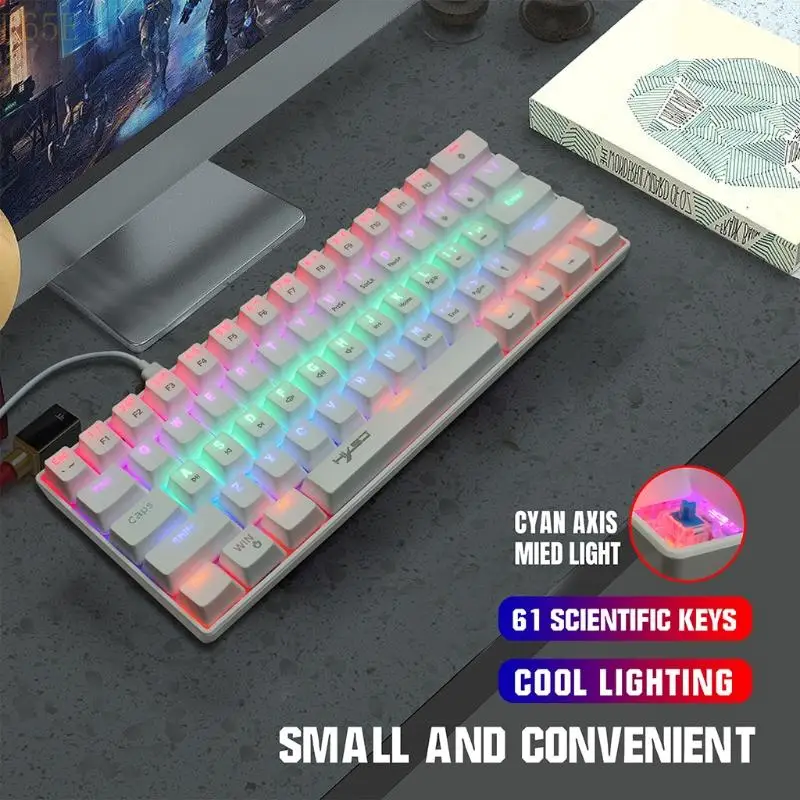 E65E Compact Mechanical Keyboard Impermeable Mini Compact 61 para Key Gaming Keyb