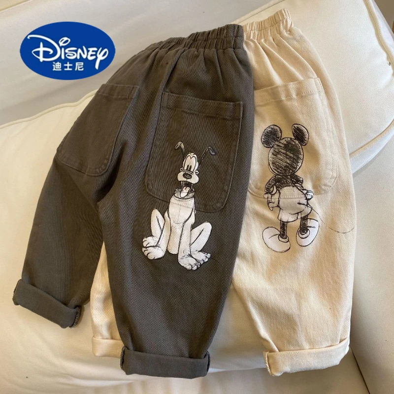 

Disney Korean Style Kids' Cargo Pants: Spring Casual Trousers for Toddler Boys, Lightweight