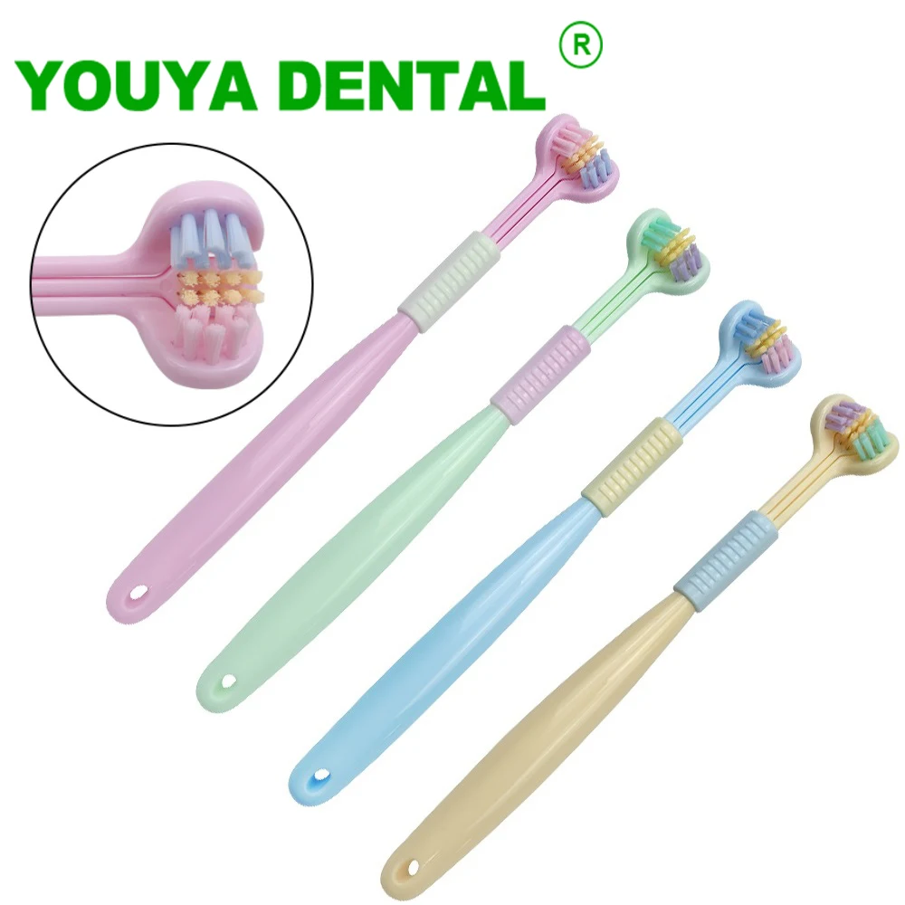 Three-Sided Toothbrush Children Soft Bristles Tooth Brush V Shaped Teeth Whitening Brushes Household Oral Care Hygiene Tools