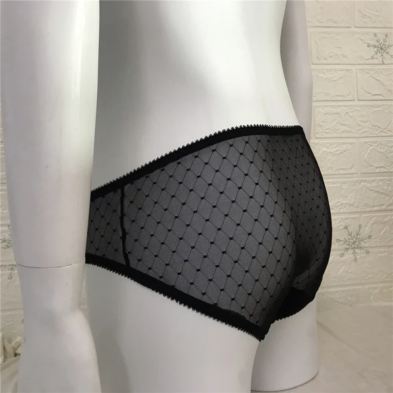 Large Size Sexy Gay Underwear Mens Briefs Waist Comfortable Sissy Lace Underwear Gay Erotic Pouch Bag Panties