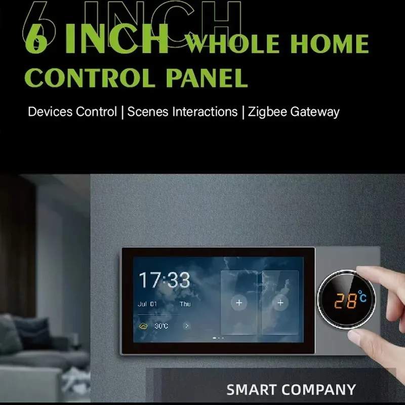 Smart Home Central Control System 6 Inch Multi-function Voice Controlled Smart Screen Background Music Host 6 Inch Touch Display