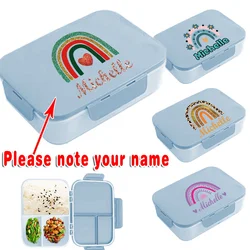 Customized Name Leakproof Bento Box Organizer with Lid Portable Travel Lunch Holder DIY Breakfast Storage Container Personalized