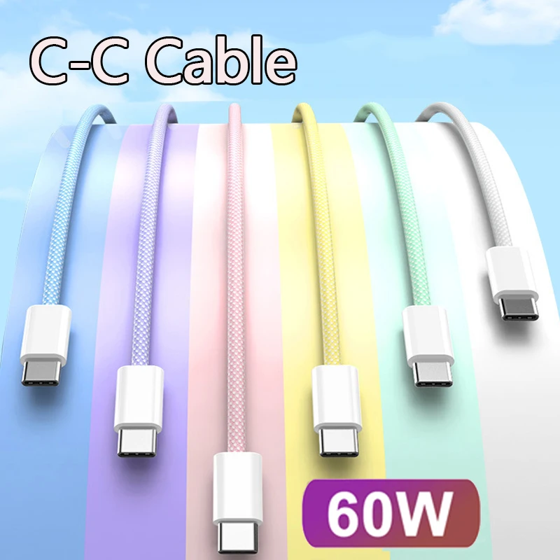 1M 10Pcs 20Pcs USB C to Type C Cable 60W For Apple Phone 15 PD Fast Charging For Huawei Xiaomi Samsung Type C Cable Accessories