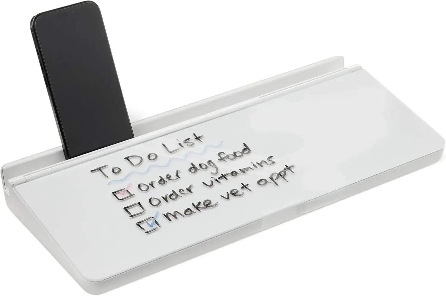 

Desktop Dry Erase Whiteboard with Organizer and Accessories, Tempered Glass for Easy Cleaning, Non-Slip Feet for Stability,