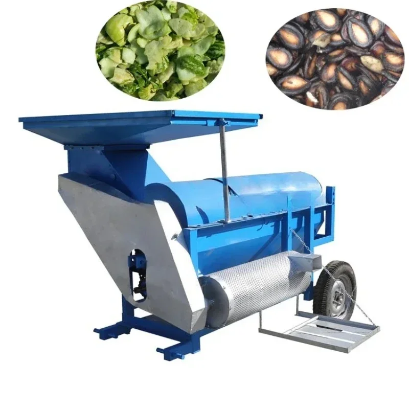 Automatic pumpkin seed sheller housing removal and collection equipment, with engine and motor