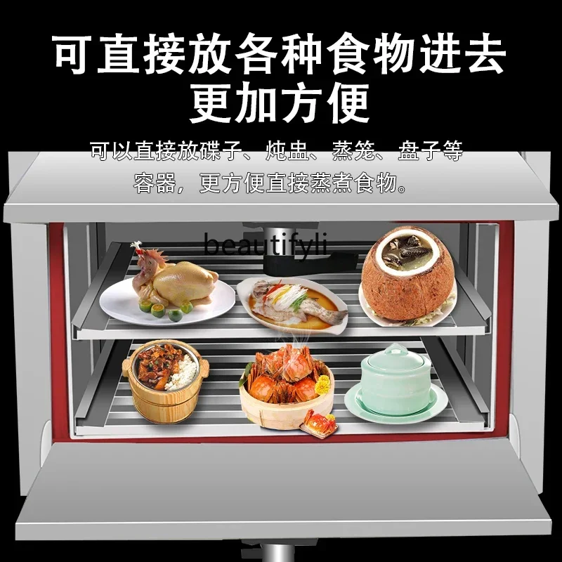 Nuovo forno a vapore per frutti di mare Scatola a vapore elettrica commerciale Piccolo piroscafo a gas Piroscafo per riso Macchina per stufato Caffetteria Ristorante Cucina