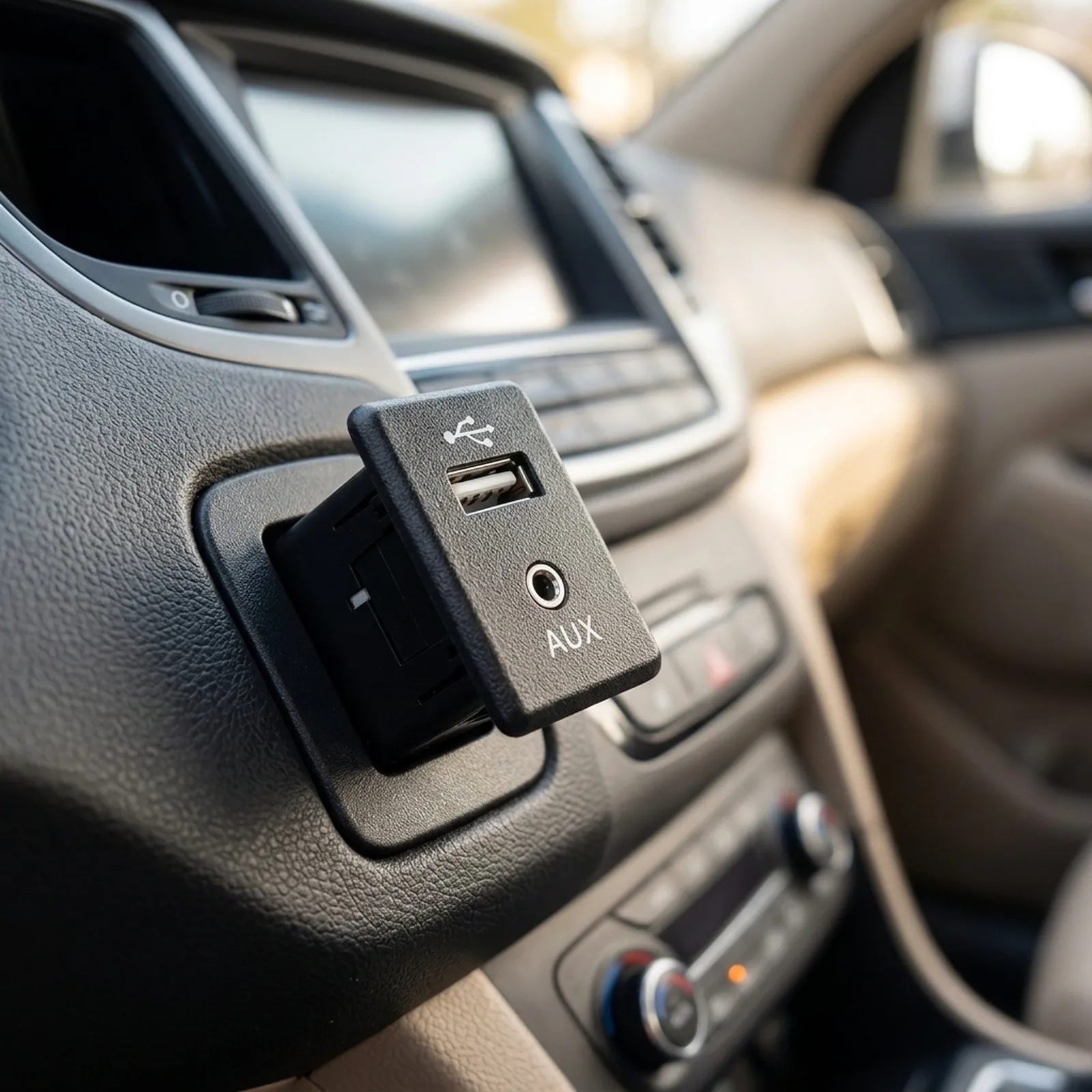 Dashboard Audio Port USB AUX Port Adapter Direct Replacement Part Easy Installation Design Usb Aux Port Adapter