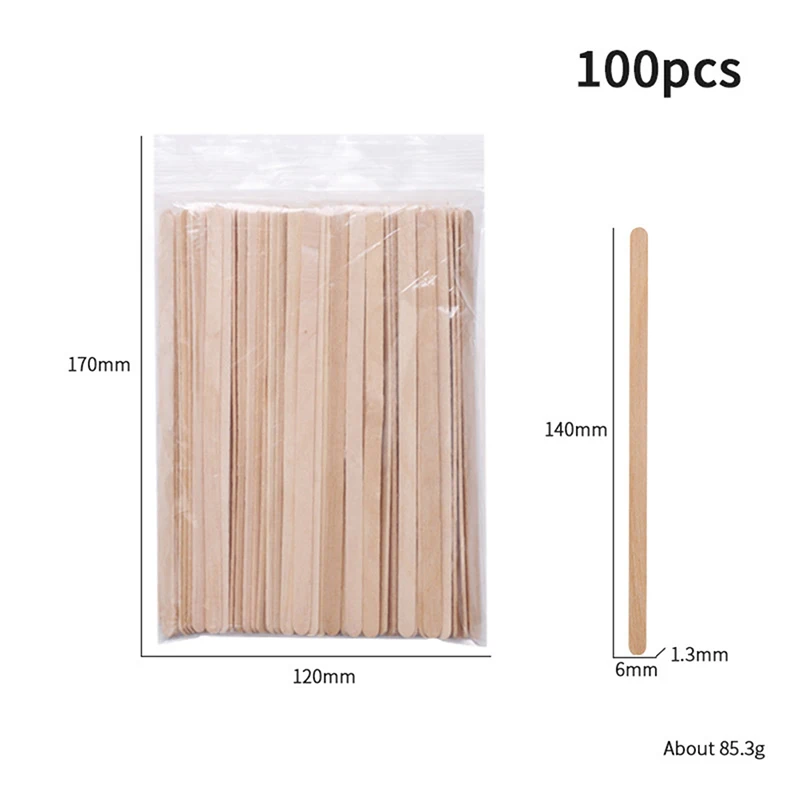 100 Stuks Wegwerp Houten Ontharing Sticks Voor Vrouwen Ontharen Spatel Waxen Tool Voor Gezicht Wenkbrauwen Schoonheidsverzorging