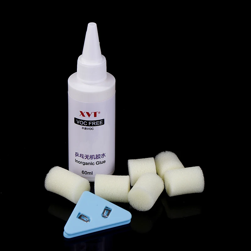 60ML XVT VOC FREE Table Tennis Water-solubility Bond Water Glue Professional Ping Pong Water Bond With Sponge Clip