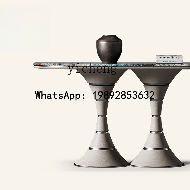 Oriental marble entrance table Entrance platform against the wall Luxury stone entrance