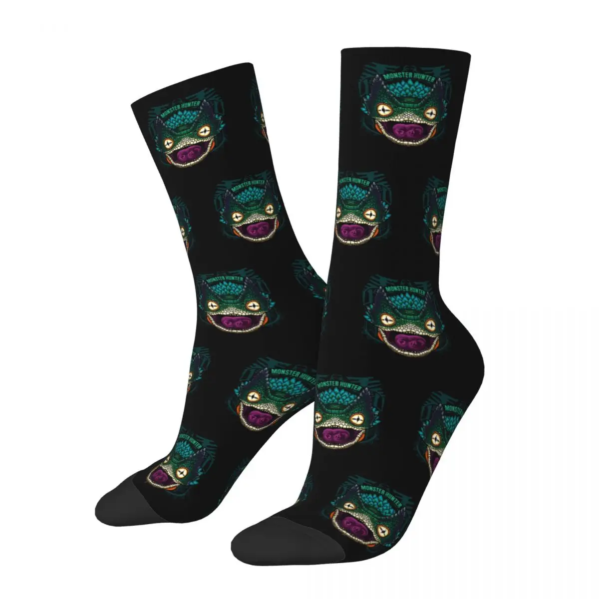 Pukei Pukei Monster Hunter World Socks Men's Women's Gaming Socks Novelty Spring Summer Autumn Winter Middle Tube Socks Gift