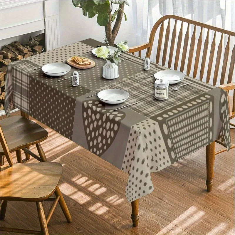 1pc Soft, Fashionable and Beautiful Patchwork Heart Pattern Tablecloth for Dining Table