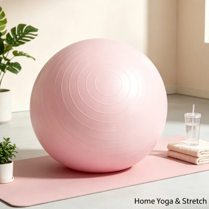 65cm Thickened Explosion-Proof Yoga Ball for, Pilates Training, Balance Exercise Development with Anti-Burst PVC Material