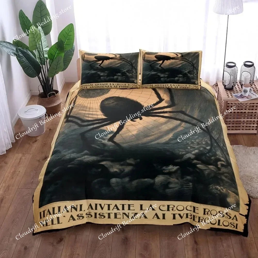 3D Print Brown Big Spider Duvet Cover Set King Queen Double Full Twin Single Size Pillow Case Bed Polyester Bedding Set - view 5
