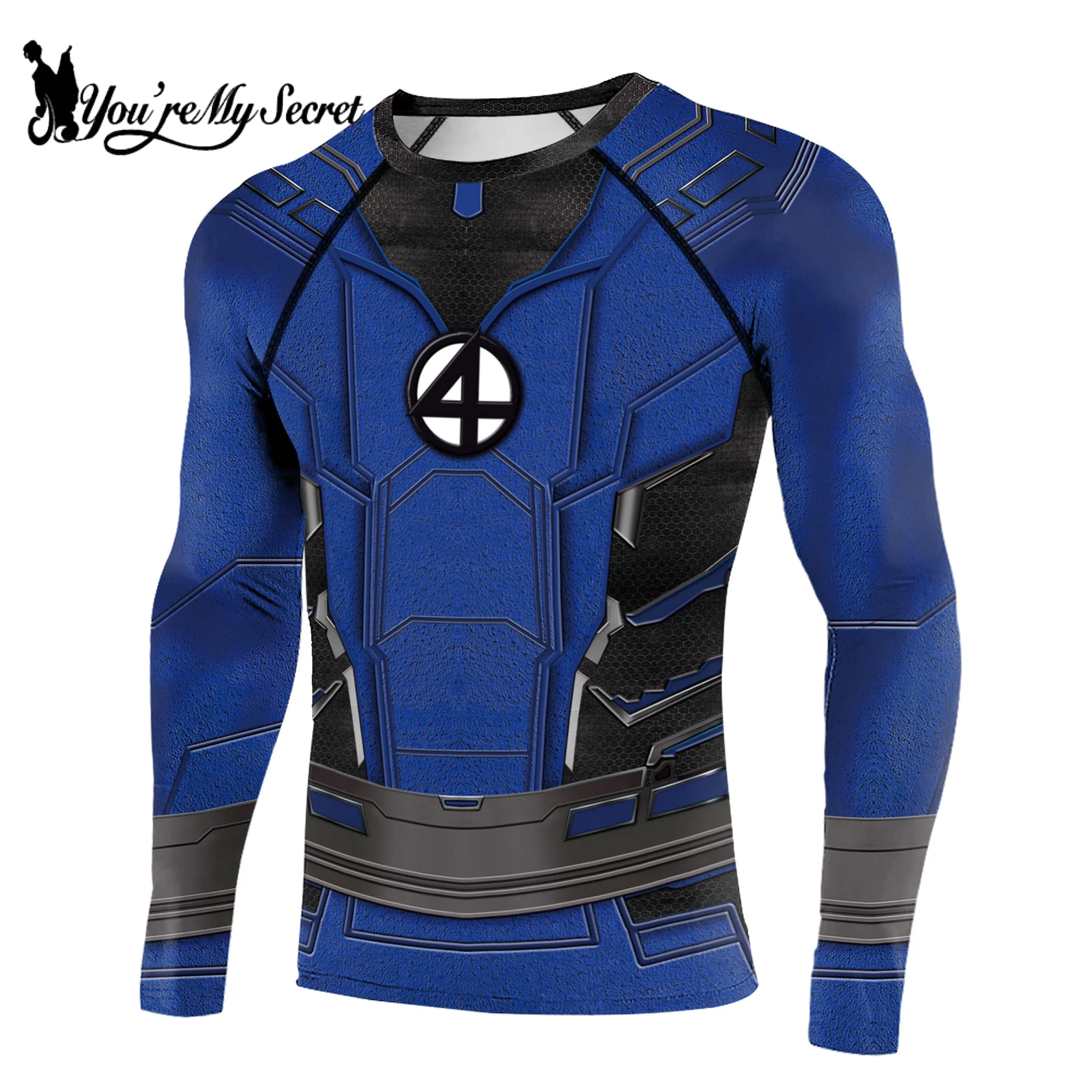 [You\'re My Secret] Koszule kompresyjne Superhero Cosplay Koszulki dla mężczyzn Halloween Kostiumy Cosplay Party Topy z długim rękawem