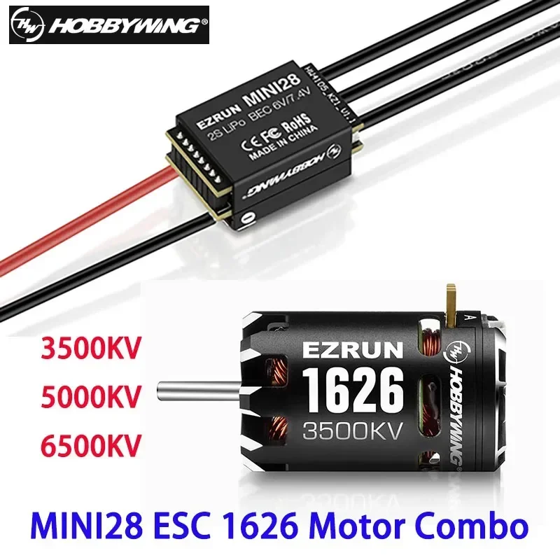 NEW Hobbywing EZRUN 1626 SD 3500KV 5000KV 6500KV Sensored Brushless Motor With MINI28 30A ESC for 1/28 RC GL Racing/Drift Car