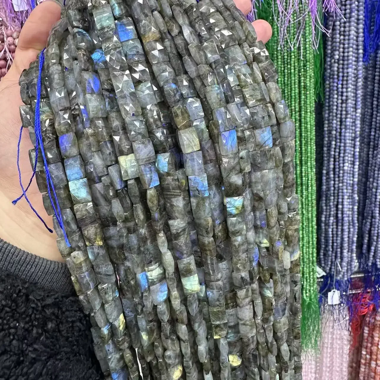 

AAA New Natural Labradorite Gemstone Facted Retangle Loose Beads Making DIY Bracelet Necklace for Jewelry Accessories Wholesale