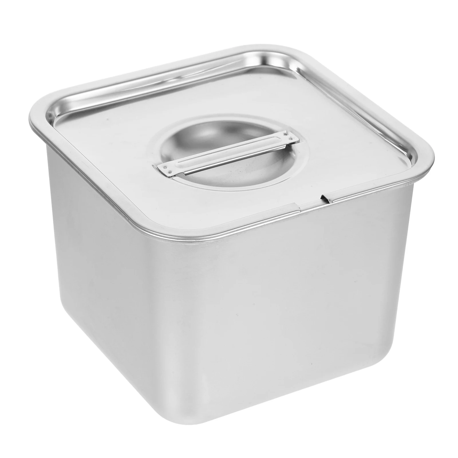 

1pc Ice Cream Stainless Steel Reusable Stainless Steel Household Ice Cream Pan Freezer Food Storage Container Homemade Practical