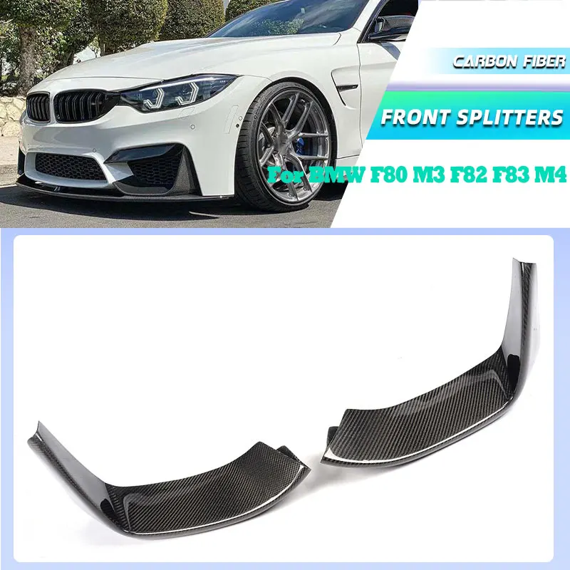 

Carbon Fiber Car Front Bumper Splitters for BMW F80 M3 F82 F83 M4 2014-2019 Racing Front Lip Splitters Fins Body Kits