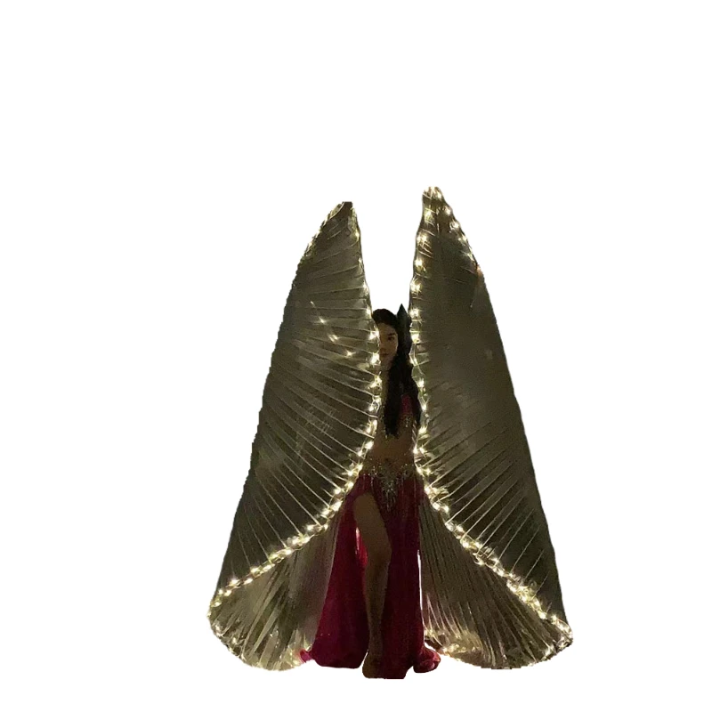 New LED luminous wings show props bar ballroom cabaret fluorescent dance gold wings silver split ends
