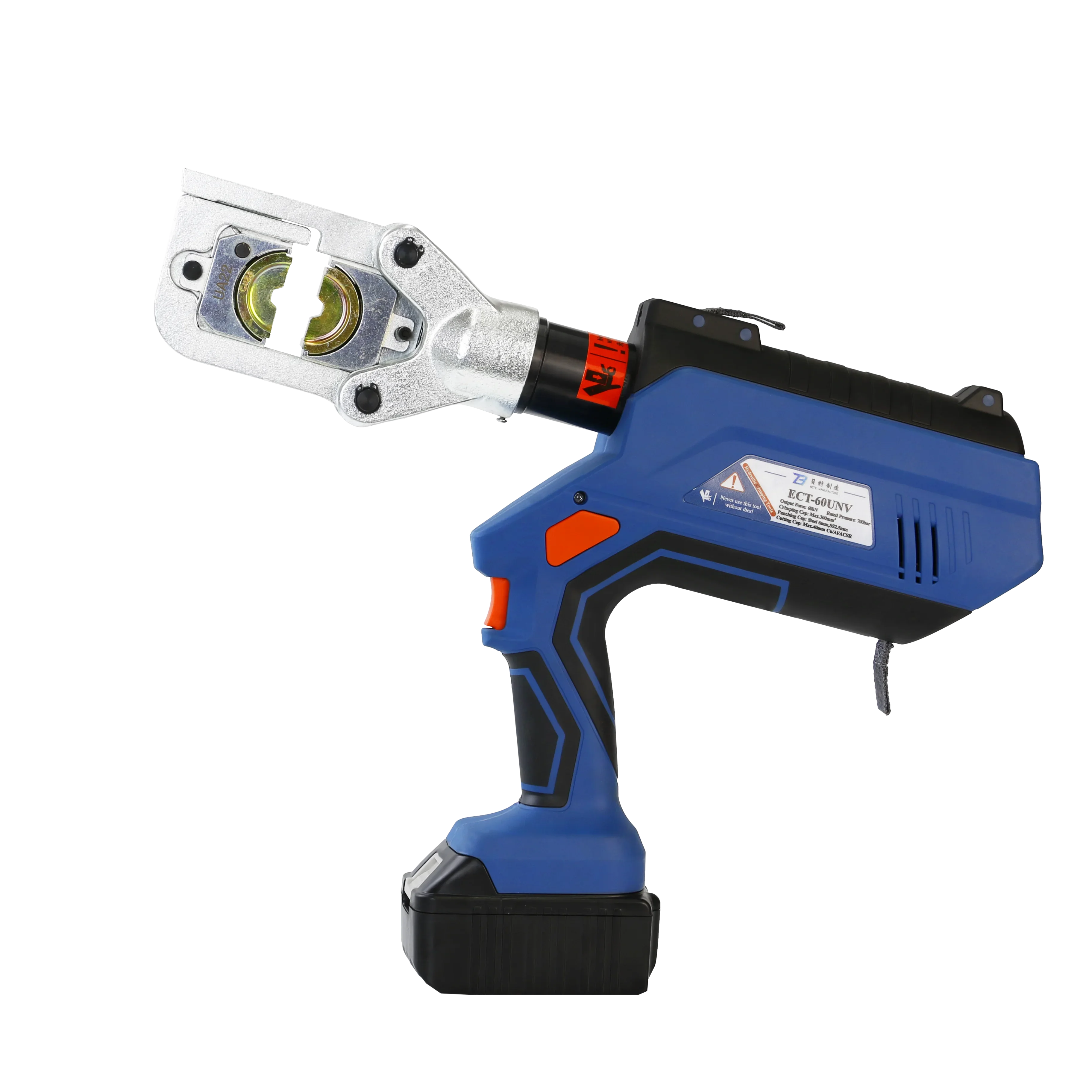 

ECT-60UNV Multifunction 360 Degree Rotation 6 Ton Battery Powered Hydraulic Wire Cable Lug Electric Crimping Tool