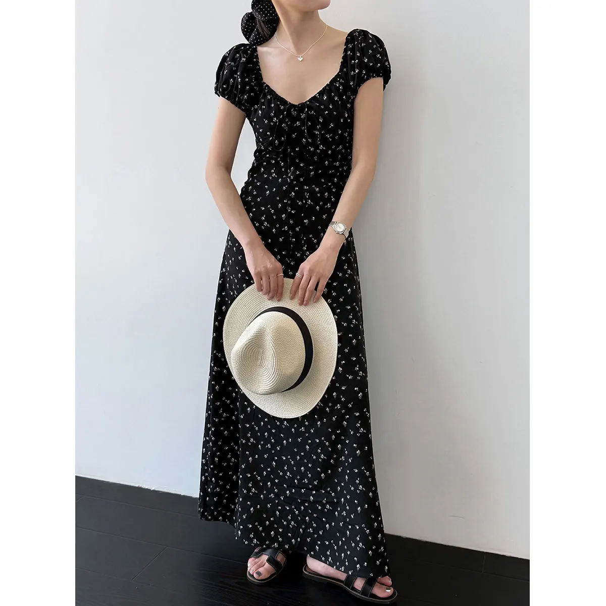 Tea Break French Floral Dress Women's Summer 26 New Designs Niche Slimming Temperament Long Skirt