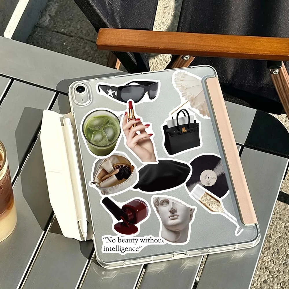60 Stück Clean Girl Office Lady Aufkleber für Laptop, Scrapbook, Skateboard, Helm, Gitarre, DIY, ästhetische, wasserfeste Aufkleber – Detail 9