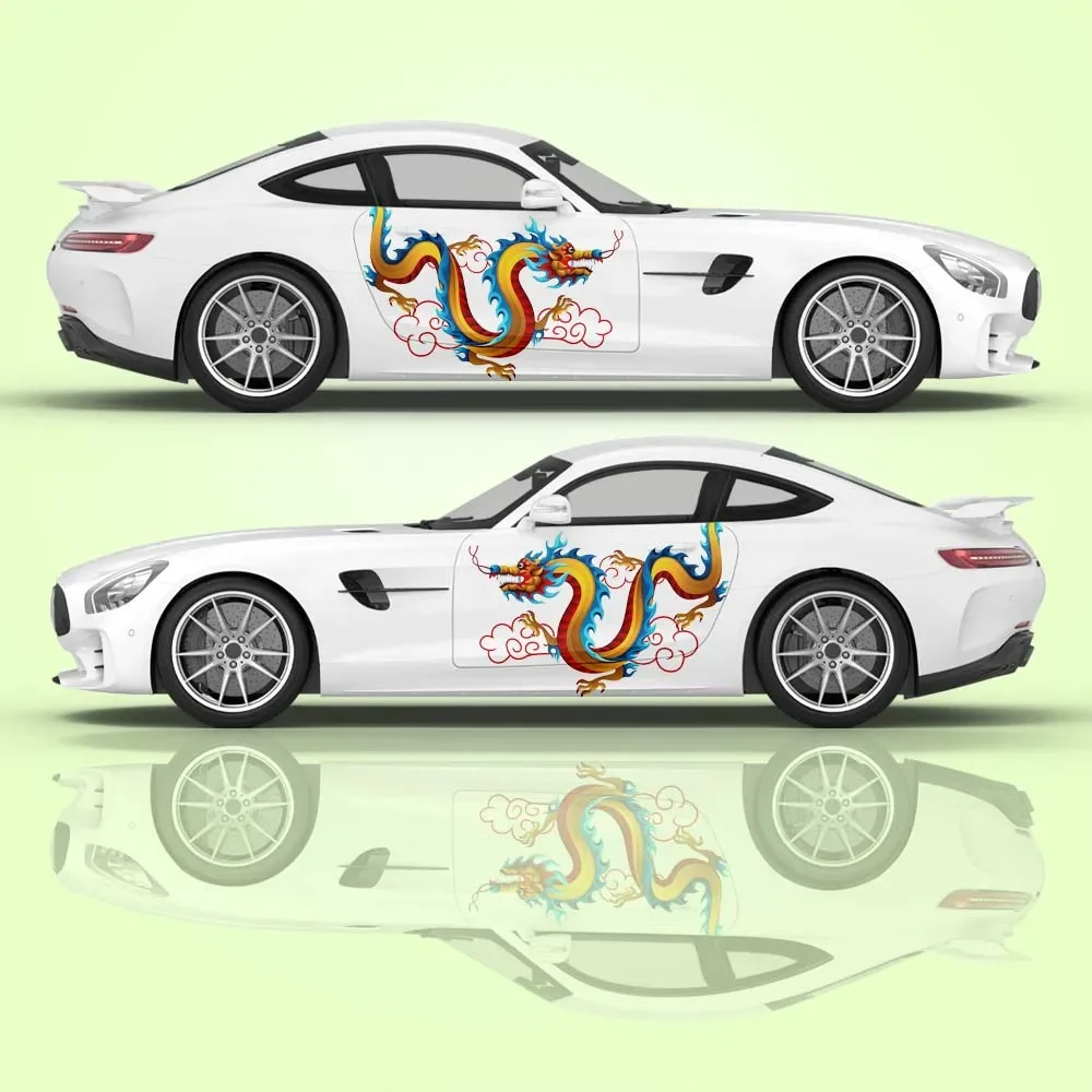 Chinese Traditional Art Car Body Stickers Chinese Totems Dragon Vinyl Car Side Decal Sticker Universal PVC Car Sticker