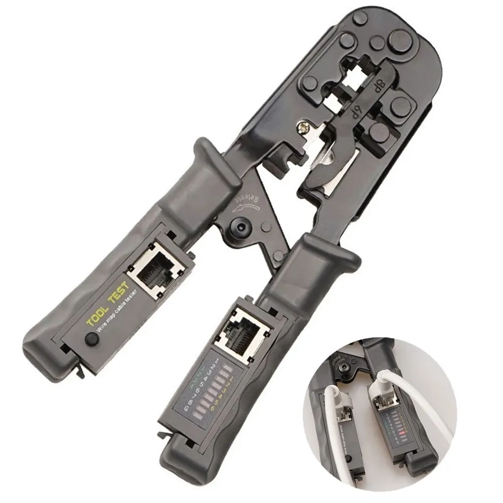 

Automatic Power Saving Network Cable Crimper Pliers 2 In 1 6P/8P Wire Cutter Tool Cable Pliers Cable Tester Cutting Tool